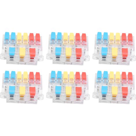 Lot de 10 Connecteurs Fils Transparent 3 Entrées 6 Sorties Serre-fil LT-636 0,5-6,0mm² (1/5)