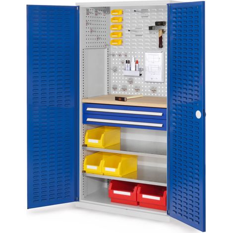 Kappes ®RasterPlan Schubladenschränke 1950x1000x600mm Schlitzplattentüren Modell 24 enzianblau
