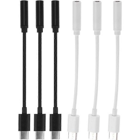 Adaptateur audio USB-C vers jack 3,5 mm (lot de 6)-10X1X1CM (1/4)