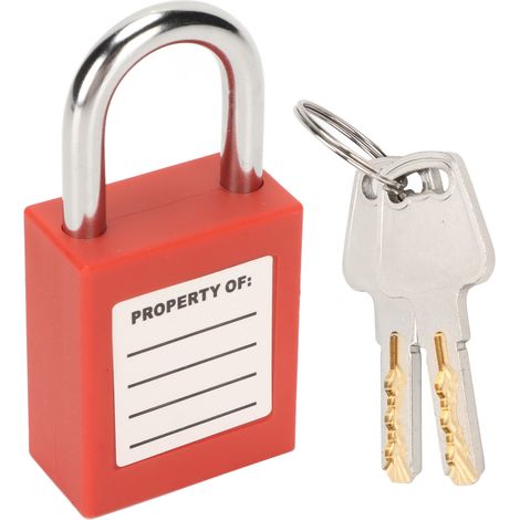 Cadenas de sécurité 25mm en laiton avec 2 clés pour procédure lockout tagout industriel (1/5)