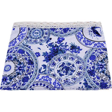Nappe en coton et lin pour table de salle à manger, de cuisine, de protection, décorative, 140 x 180 cm (1/4)