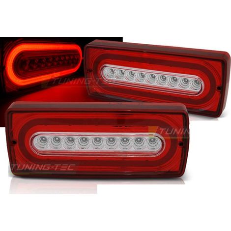 Paire de feux arriere Mercedes classe G W463 90-12 FULL LED Rouge blanc (1/4)