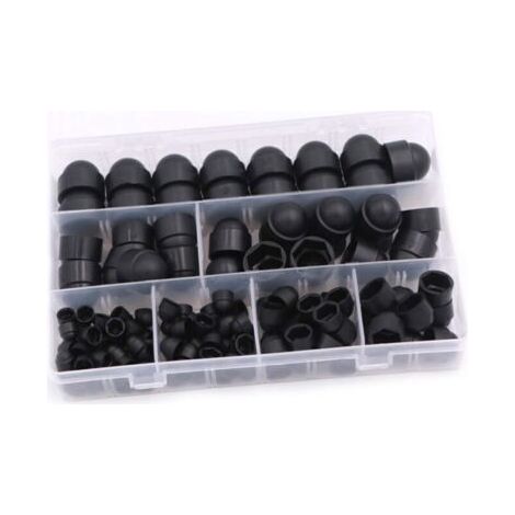 Kit de 145 pièces cache vis et écrous de protection – 6 tailles M4 à M12 – Plastique et caoutchouc – Pour machines et meubles (1/4)