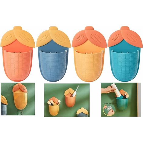 Brosse à Dents Support Mural Adhésif Porte-gobelet pour Salle de Bain,Lot de 4 Brosse à Dents pour Brosse à Dents électrique, Brosse à Dents, Dentifrice, Rasoir, Support de Salle de Bain (1/5)