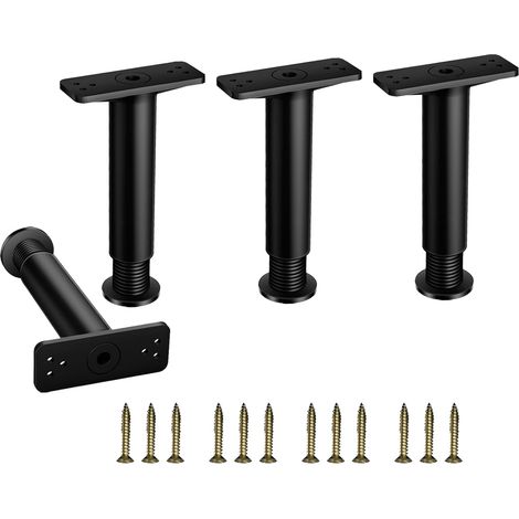 Gambe per letto regolabili in 4 pezzi, 15-25 cm, gambe in metallo per mobili, ideali per letto, armadio, tavolo, divano, facili da installare. (1/5)