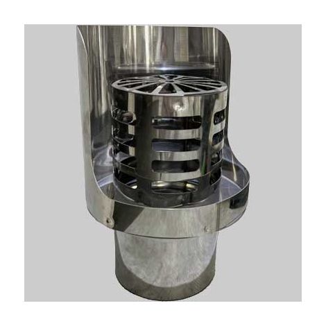 CAPPELLO ORIZZONTALE A GRIGLIA INOX  DM 100 M     MADE IN ITALY