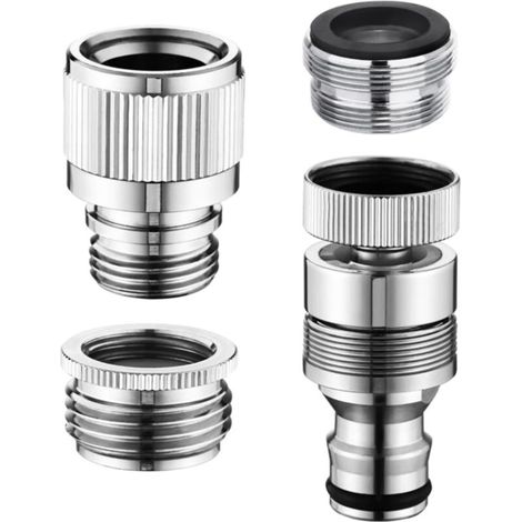Adaptateurs pour tuyau d'arrosage (lot de 4) - Accessoires de raccordement pour robinet d'évier et de douche