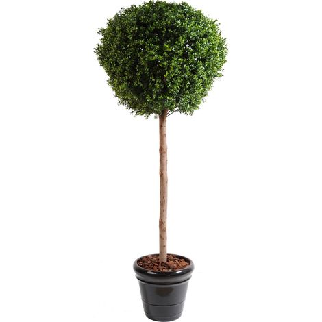 Plante artificielle haute gamme Spécial extérieur / Buis boule coloris vert - Dim : H.180 x D.80 cm (1/2)