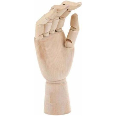 modèle de main en bois avec articulations flexibles des doigts gauche et droite croquis peinture oeuvre décoration de bureau à domicile fournitures de jardinage à domicile (1/5)
