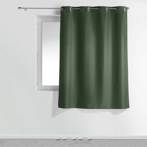 Rideau à oeillets Essentiel - Vert kaki - 140 x 180 cm - Livraison gratuite