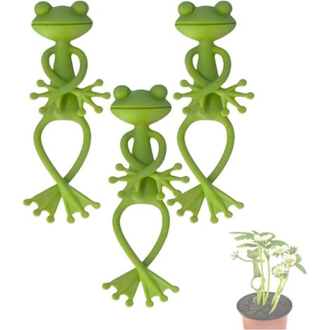 Grüner froschförmiger Pflanzenständer - Niedlich, stabil, ideal für kleine Töpfe und Sukkulenten, dekorativer froschförmiger Blumentopf für den Garten, Pflanzenständer (5er-Set) (1/5)