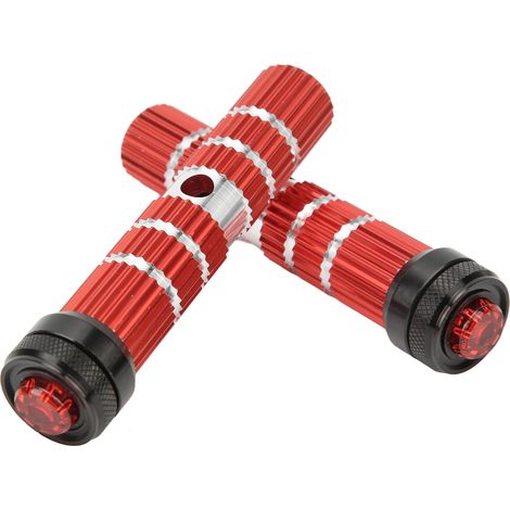 Zwei Hinterachsbolzen für Fahrradpedale, aus Aluminiumlegierung, rutschfest, mit Beleuchtung, geeignet für Mountainbikes, rot. (1/5)