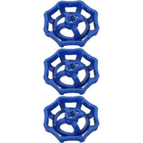 3 Pièces Poignée de Vanne en Acier Moulé Bleu (1/5)