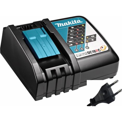 Makita – Chargeur rapide pour batteries Li-ion 14,4V/18V – Ventilation pour durée de vie prolongée – Compatible avec BL1815N, BL1820, BL1830, BL1840, BL1850