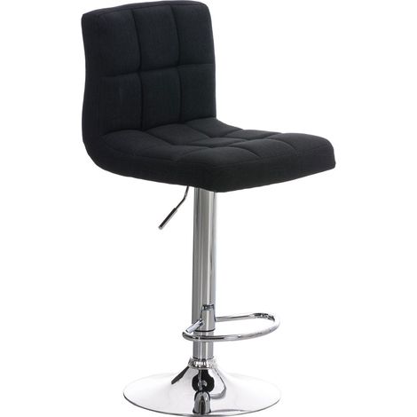Tabouret de bar x1 avec repose-pieds hauteur réglable design moderne en tissu noir 100000055