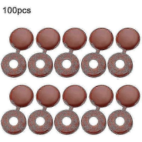 Lot de 100 cache-vis à charnière pliables en plastique pour vis autotaraudeuses - Qhzl (1/5)