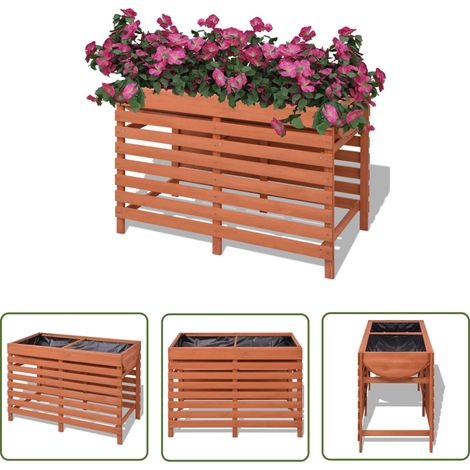The Living Store Jardinière 100 x 50 x 71 cm Bois - Jardinier En Bois - Jardinière Extérieure - Pot De Fleurs - Pots De Fleurs - Décoration Jardin (1/5)