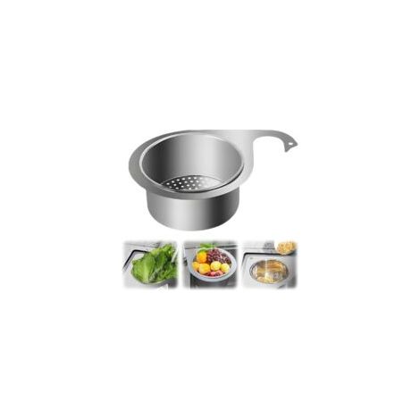Colador de cocina de acero inoxidable, cesta de filtro de acero inoxidable con forma de cisne para fregadero, colador de esquina para frutas y verduras (1 unidad, 24 x 16 x 8 cm) - Crezuo