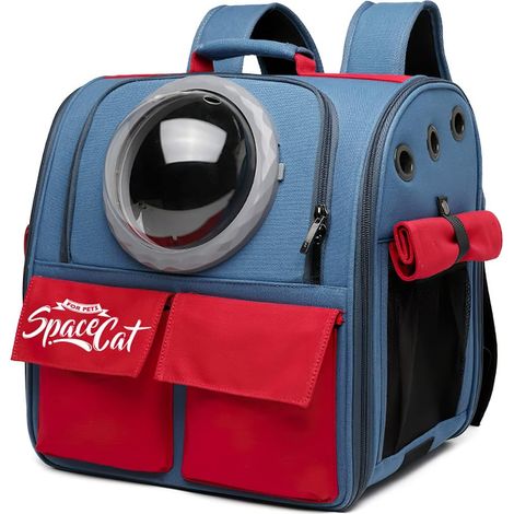 ZOLGINAH Sac à Dos pour Chat, Sac à Dos pour Animaux De Compagnie à Capsule Spatiale Ventilée, Transporteur De Sac à Dos De Voyage pour Petits Chiens(Gris) (1/5)