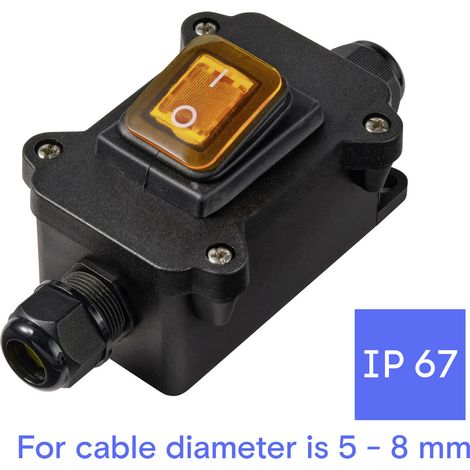 TRU COMPONENTS TC-14988624 Interrupteur à bascule 250 V 16 A 2 x Off/On IP67 à accrochage 1 pc(s) (1/5)