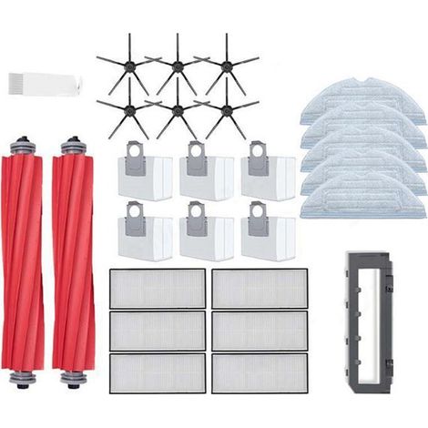 1 ensemble de couleurs : voir photo. Matière : plastique. Balai-serpillière avec brosse principale. Sac à poussière avec filtre HEPA inclus.