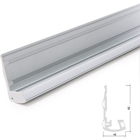 Profil Beleuchtung Treppe - Anti-Rutsch-Beläge - Diffusor Milchig x 1M (1/5)