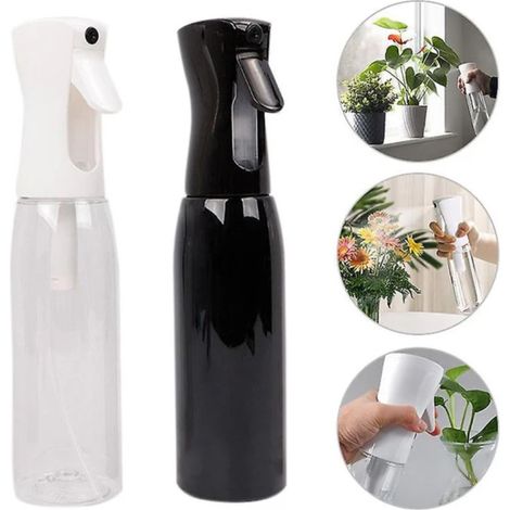 Flacon pulvérisateur rechargeable de 200 ml, pulvérisateur à brumisation continue portatif pour plantes, arrosoir de jardin, couleur noire. (1/5)