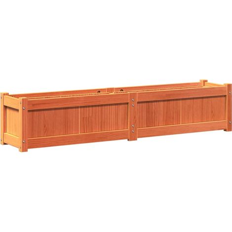 Maison Exclusive - Jardinière cire marron 150x31x31 cm bois de pin massif (1/5)