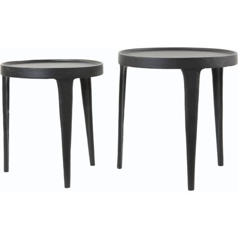 Conjunto de mesas auxiliares Light & Living Tobias negro - Ø37x41