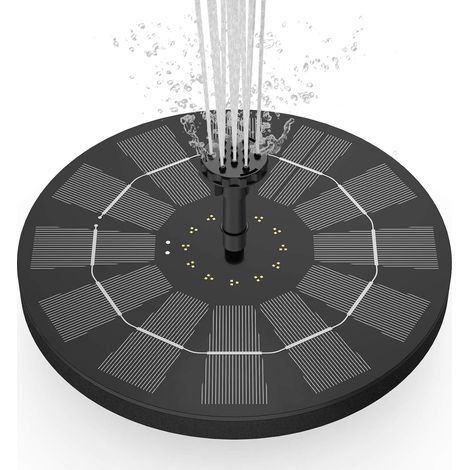 Fontaine solaire avec panneau solaire de 3,5 W, pompe de bassin solaire, pompe à eau à batterie intégrée de 1200 mAh pour Bain d'oiseaux Etang Jardin. A (1/3)