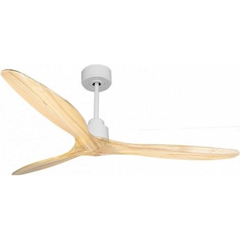 Tenerife de KlassFan - Super destratificateur et ventilateur DC 166 cm Blanc pales bois clair sans Lumière  30 à 60 m²