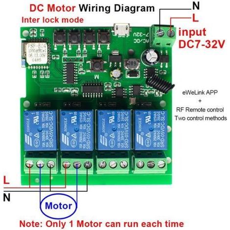 Couleur 4CH commande à distance EWeLink Smart télécommande Wifi sans fil commutateur Module 4CH 12V 24V 220V 75V-250V Inching auto (1/4)