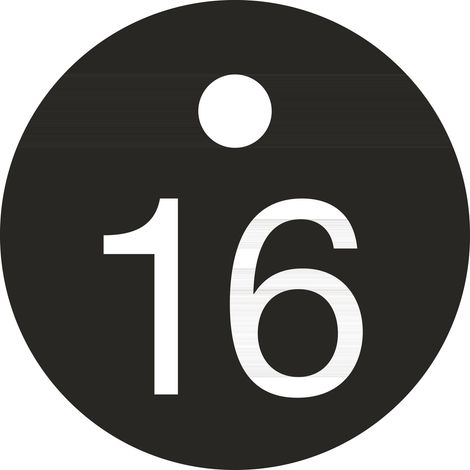 Schlüsselnummer - ø 25, Nummer 16, Aluminium schwarz eloxiert