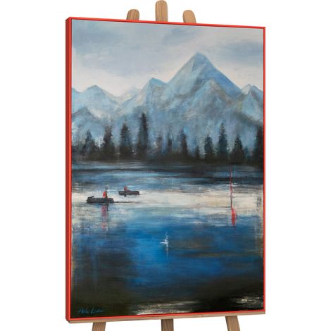 Gemälde Waldhorizonte  Rahmen Rot 120x80 cm (1/5)