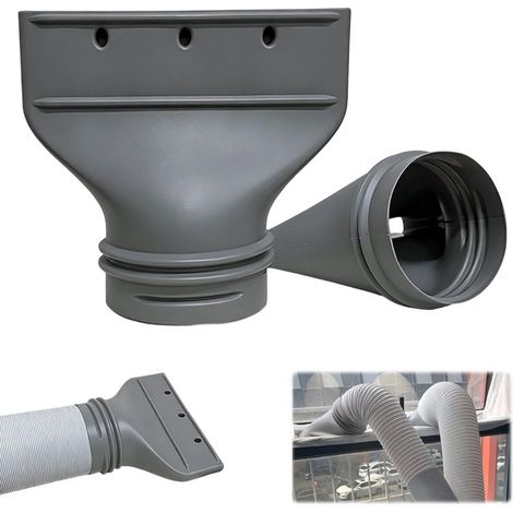 13/15cm Raccord Plat pour Tuyau D'Échappement, Connector for Mobile Air Conditioning, Adaptateur De Fenêtre Pour Tuyau D'Évacuation, Pour Solutions de Climatisation et D'Échappement, Gris
