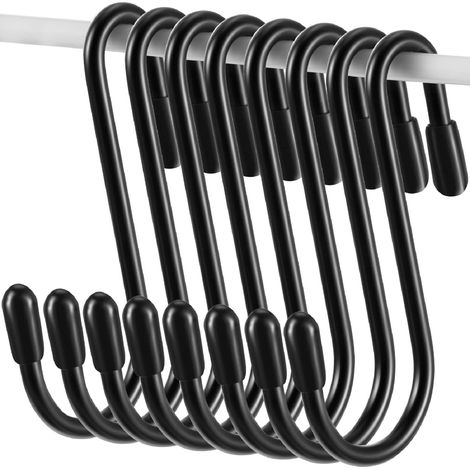 36-teiliges schwarzes S-Haken-Set zum Aufhängen von Dekorationen, 2,4-Zoll-S-Hakenleiste für hohe Belastbarkeit, rutschfeste Metallhaken für Weihnachtsbäume, Küchenstrümpfe