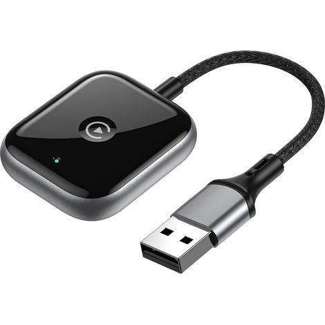 2-in-1 Wireless CarPlay Adapter, Kabelgebunden auf Kabellos, AI Box Plug & Play Mini CarPlay Adapter, Schwarz (1/5)