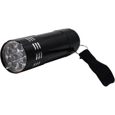 Mini lampe de poche portable à LED noire avec cordon. lampe de poche UV (1/5)
