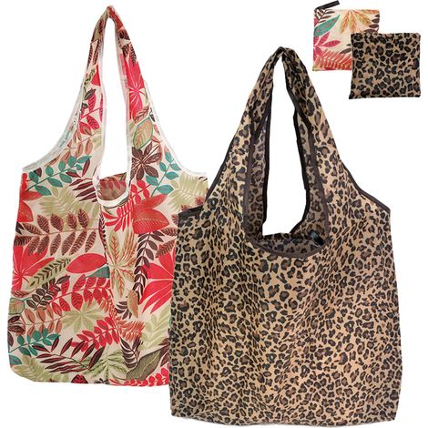 2pièces Sac à Provisions Réutilisable,Sac Shopping Léger,Sacs à Provisions Pliable,Sacs Fourre-tout de Grande Capacité, Faciles à Nettoyer,pour Courses,Salle de Sport,Bureau (1/5)