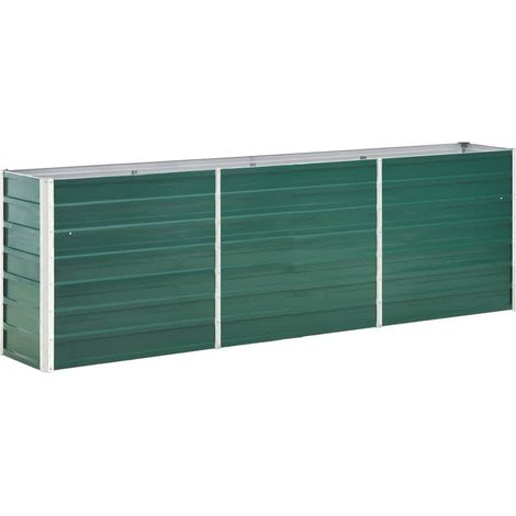 Lit surélevé de jardin Acier galvanisé 240x40x77 cm Vert vidaXL