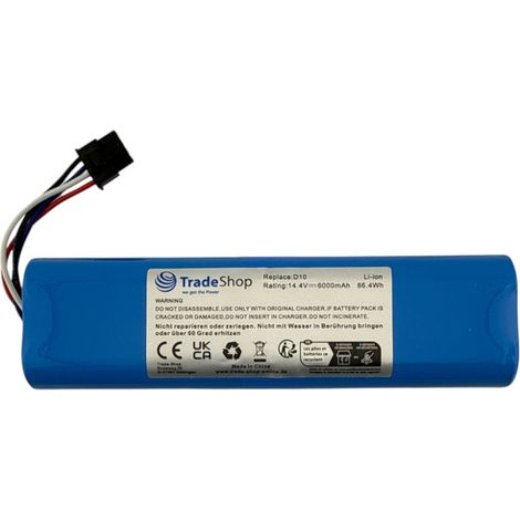 Trade-Shop Akku 14,4V 6000mAh für Xiaomi Roborock S8, S8 Max Ultra, S8 Plus, S8P002-00, S8P52-00, S8 Pro Ultra EWFD07HRR, S8PU52-00, S8/Q8 AED06HRR
