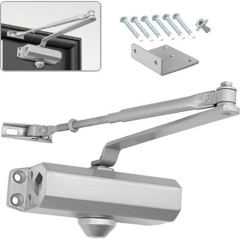 Automatic hydraulic door closer with stop, adjustable, closed, 25-45 kg, Doorsilver (1/5)