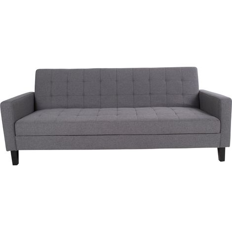 Mina Schlafsofa dunkelgrau, schwarze Beine.