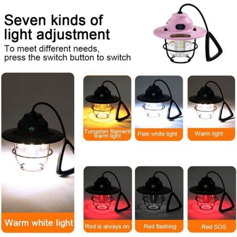 Lampe Camping - Lampe Suspendue Rechargeable LED - Pour Extérieur Camping Randonnée Pêche Urgences - 1 Pièce (1/5)