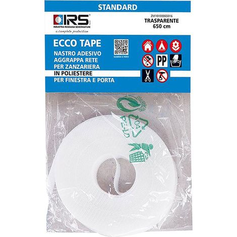 NASTRO IN VELCRO PER ZANZARIERE 'ECCO TAPE 650' mm 10 x 6,5 mt  - IRS