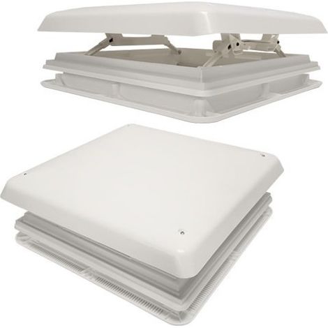 Imline – Lanterneau Chantal blanc 400x400 pour camping-car – Aération 150 cm² – Installation sur toits de 27 à 60 mm – Système d'ouverture 4 directions