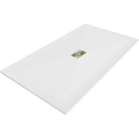 Mexen Hugo rechteckige Duschwanne SMC 180 x 100 cm, weiß, goldene Abdeckung - 42101018-G (1/5)
