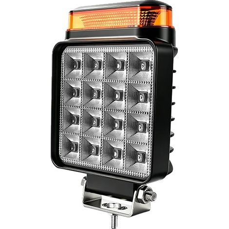 Faro da lavoro, lampeggiante ambra, supporto regolabile, 1 stroboscopio a 16 LED (1/2)