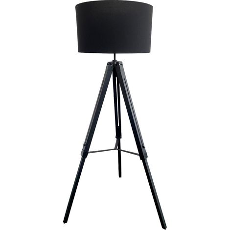 Lampada da terra treppiede legno nero loft Elstead (1/5)