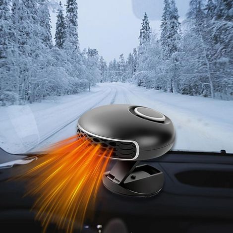 12V car heater, plugs into the cigarette lighter, 2-in-1 function: 360° rotating windshield defroster and demister, 150W portable and fast vehicle heater. (1/5)